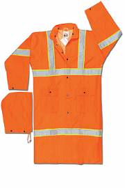 Class 3 49" Orange Rain Coat W/ Wood